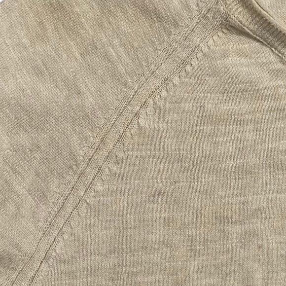 Lucky Brand Long Sleeve V Neck Cream Sweater Raglan Knit Ribbed Henley Small S - Picture 13 of 16